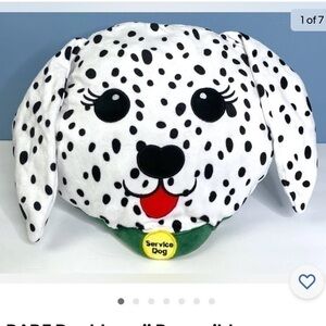 Doublemoji Service Dog Pillow Reversible Plush Dalmatian Toe Stuffed Animal